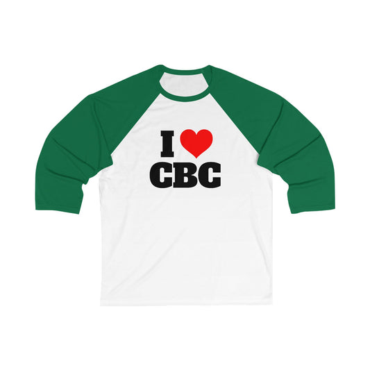 I Love CBC Unisex 3/4 Sleeve Baseball Tee